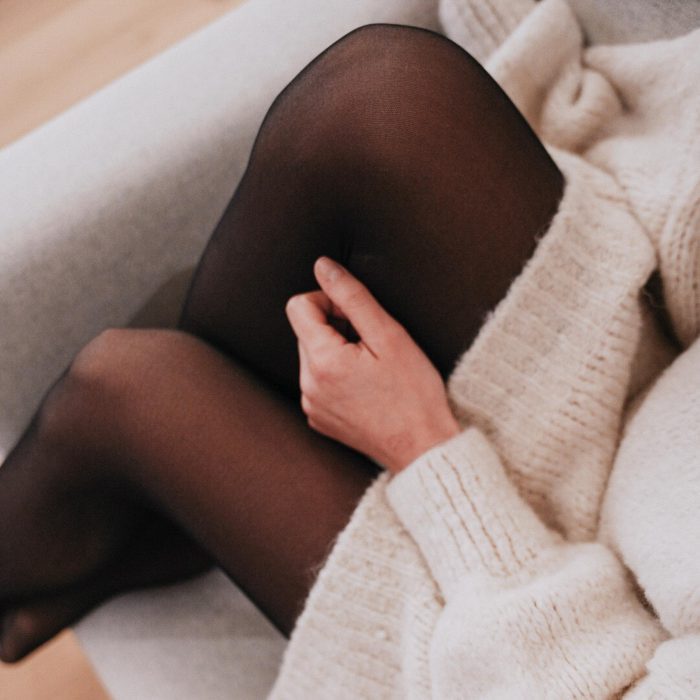 Fake Translucent Tights Black