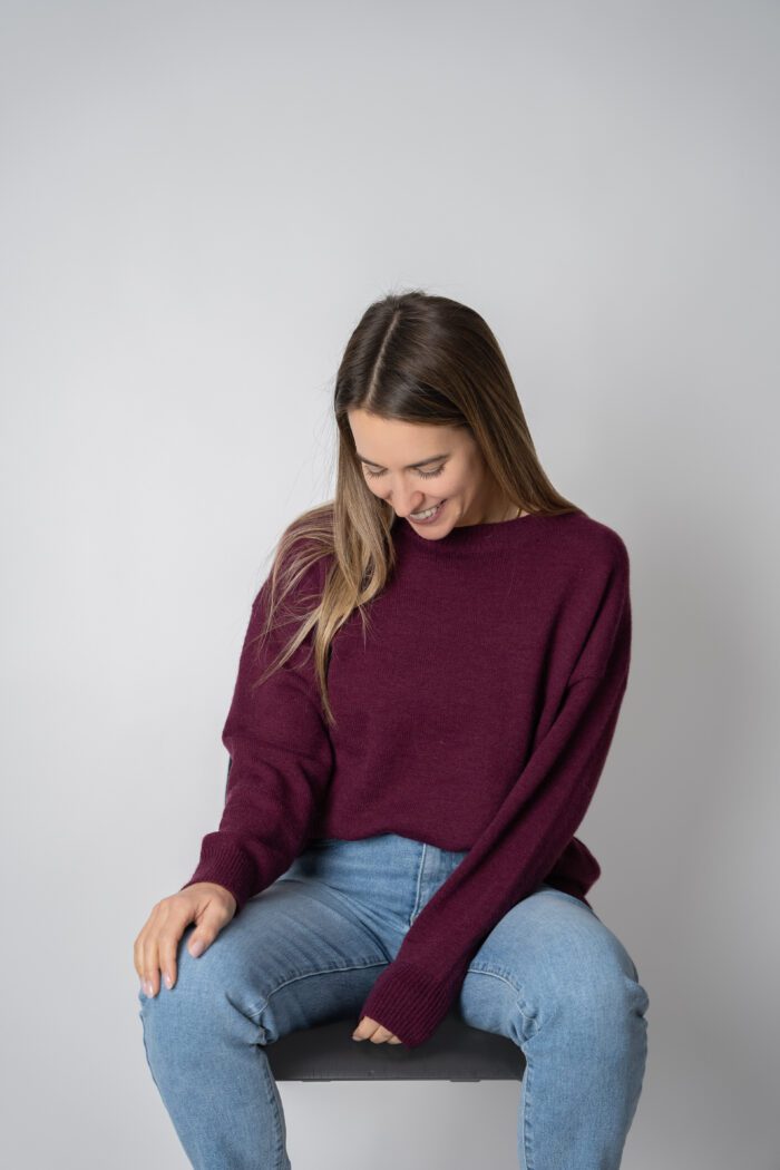 Basic Pullover "wine red" – Bild 2