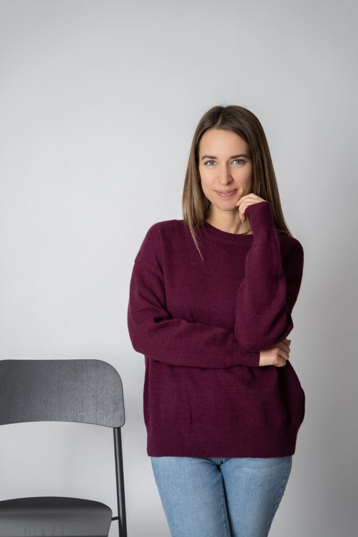 Basic Pullover "wine red" – Bild 3