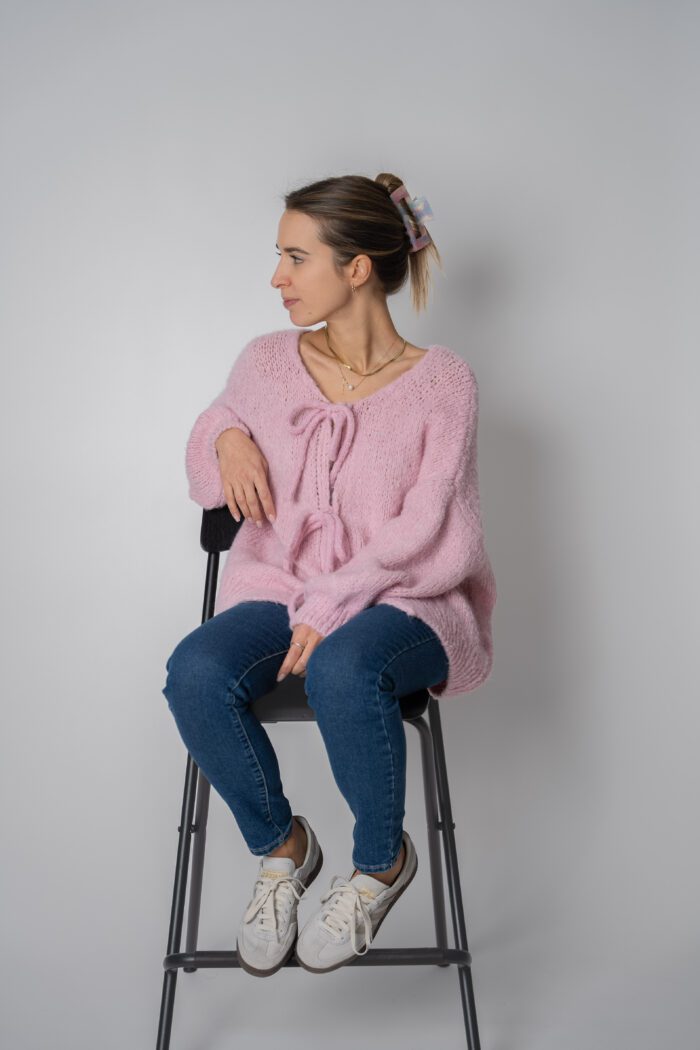 Cardigan "romance rosa"