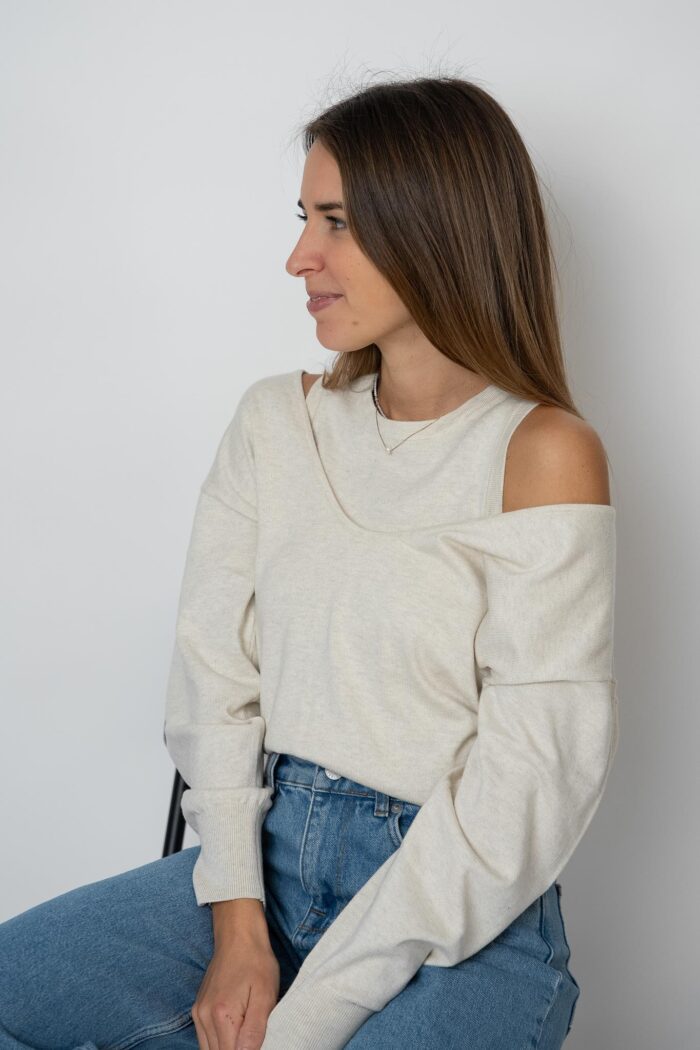 Pullover mit Tanktop "Light Beige" YAYA