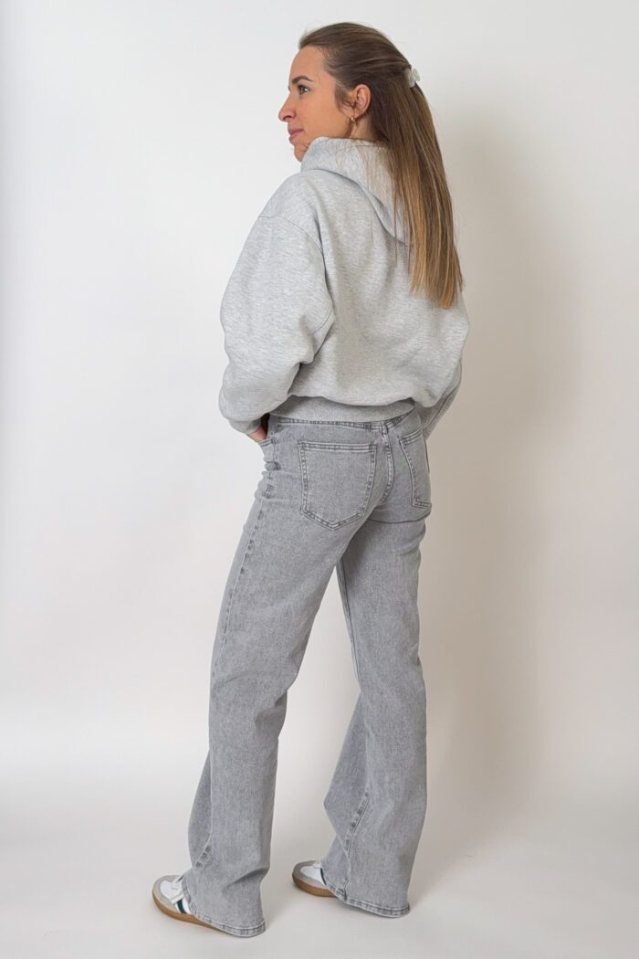 Mid Waist Straight Leg Jeans "Grey" – Bild 3