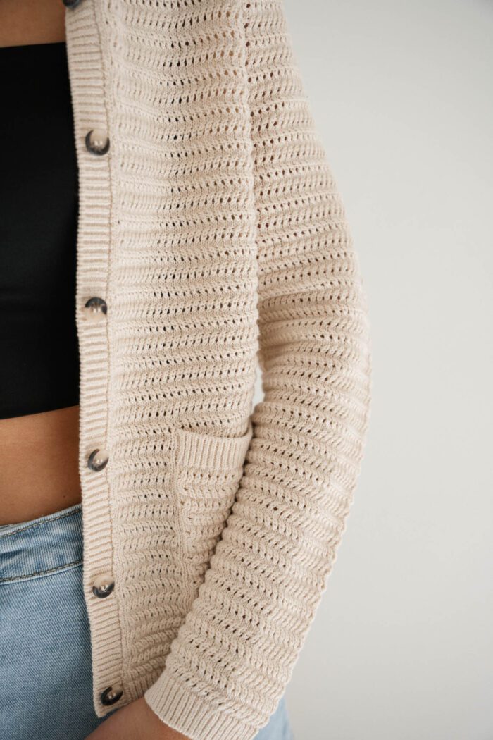 Luise Structure Knit Cardigan "birch" SELECTED – Bild 2