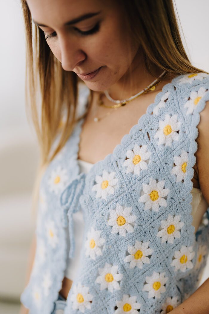 Boho Weste mit Blümchen in zwei Farben – Bild 7