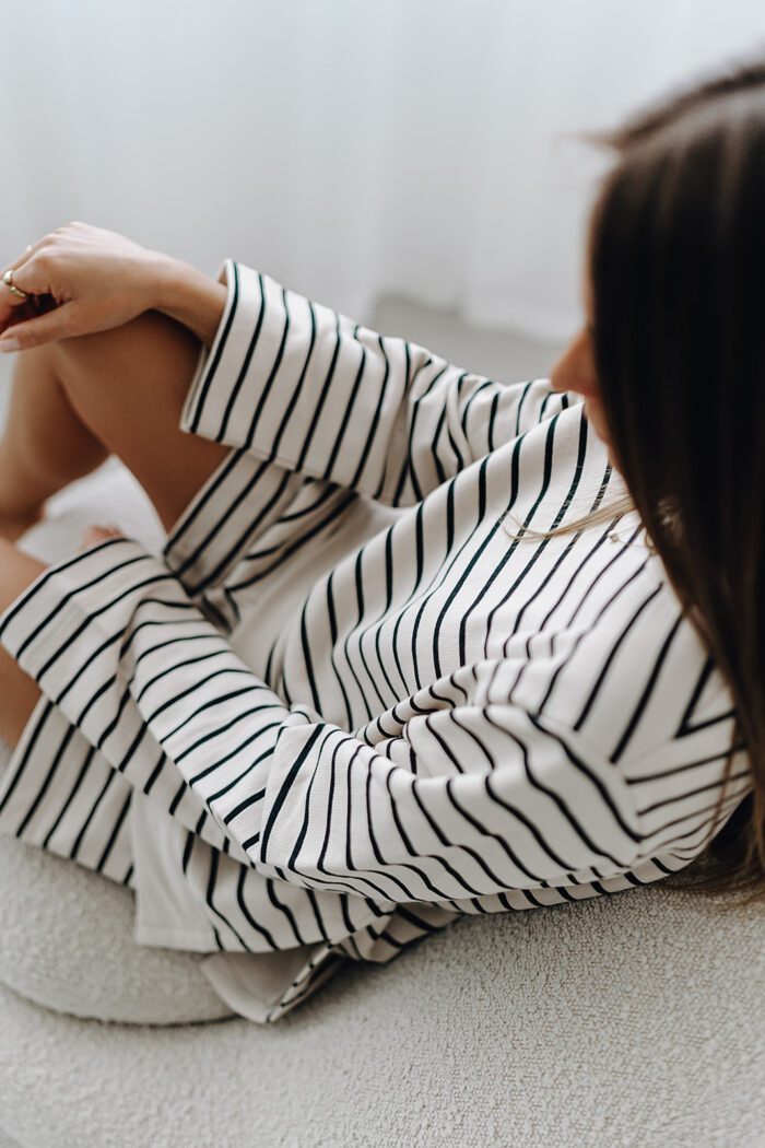 Wide Striped Sweat