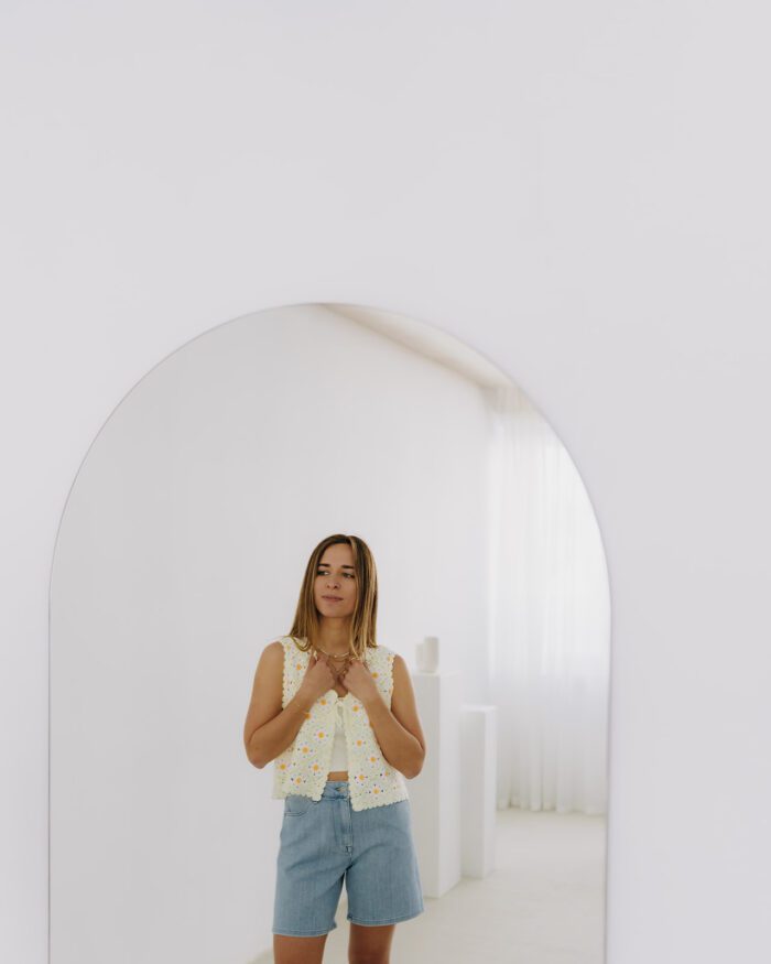 Boho Weste mit Blümchen in zwei Farben – Bild 3