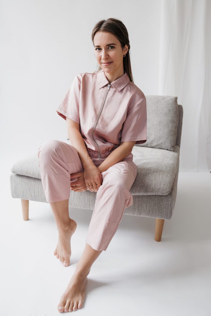 Hose mit Nahtdetails "soft mauve" – Bild 2