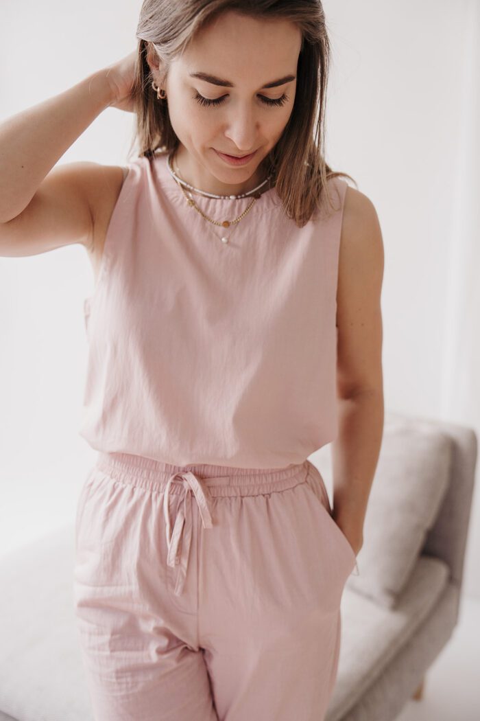 Ärmelloses Oberteil "soft mauve"