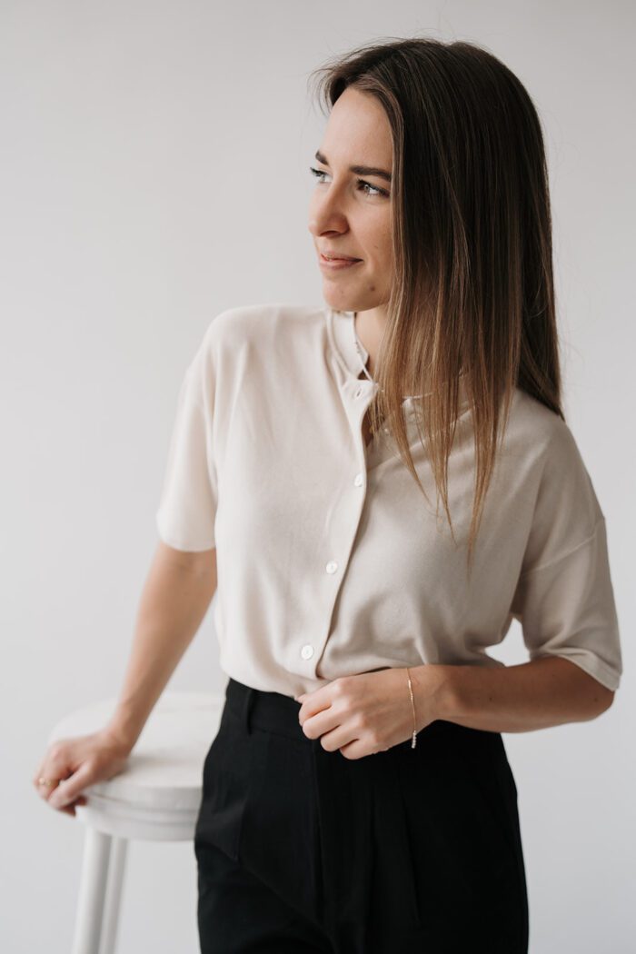 Strukturierter Kurzarm-Cardigan "summer sand"
