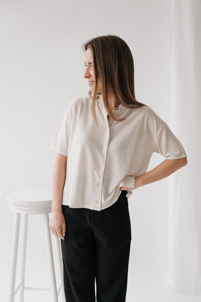 Strukturierter Kurzarm-Cardigan "summer sand" – Bild 4