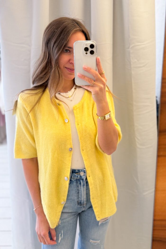 Kurzarm Cardigan in zwei Farben – Bild 2