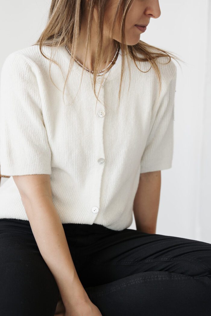 Kurzarm Cardigan in zwei Farben