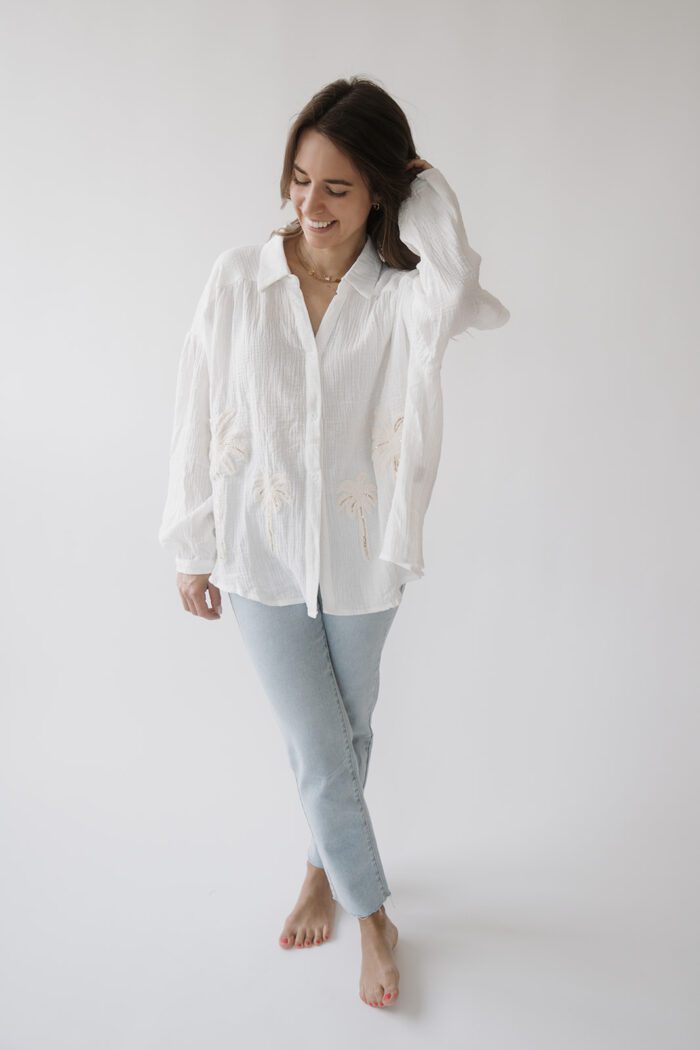 Musselin Bluse "Palms" – Bild 2