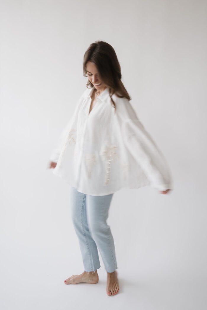 Musselin Bluse "Palms" – Bild 5