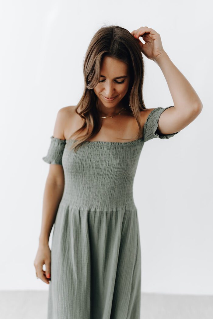 Bohemien Maxidress "khaki" – Bild 6