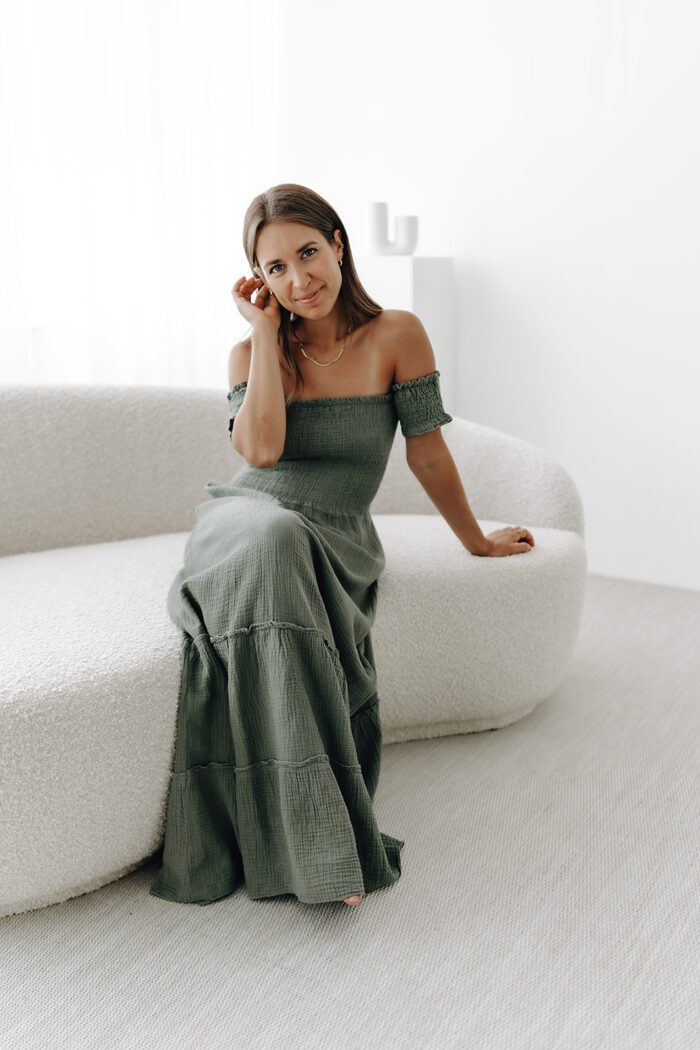Bohemien Maxidress "khaki" – Bild 3