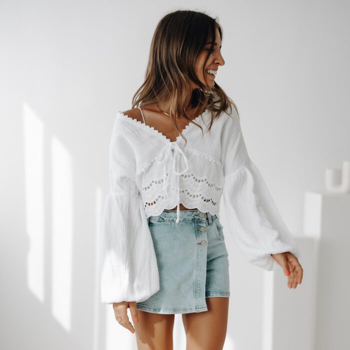 Skort "denim" mit drei Knöpfen – Bild 3