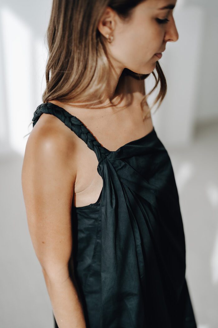One Shoulder Braided Dress "black" – Bild 4