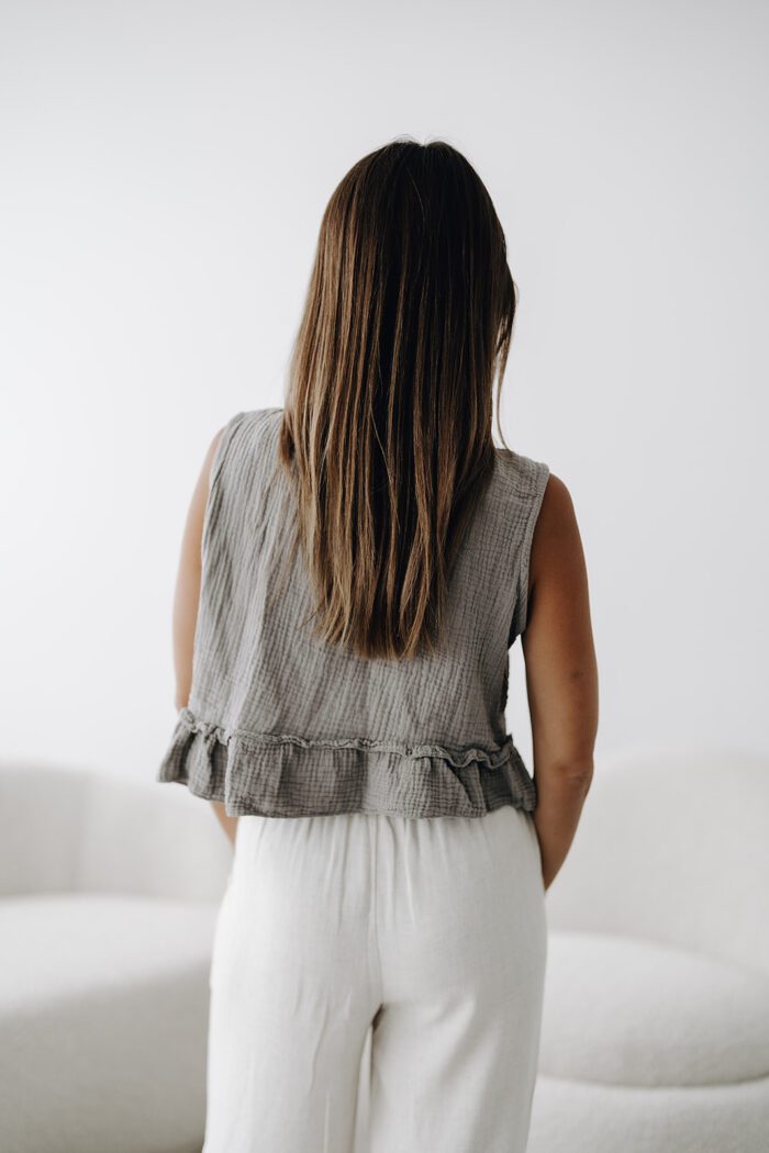 Musselin Top mit Schleife in zwei Farben – Bild 12