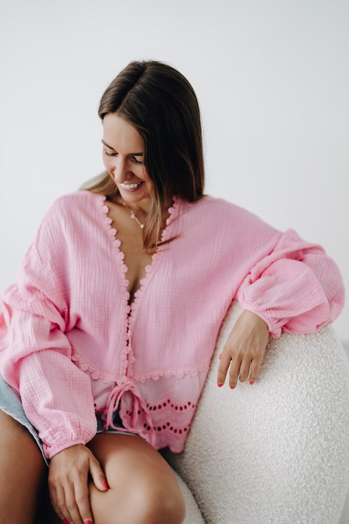 Bohemien Bluse "pink" – Bild 5