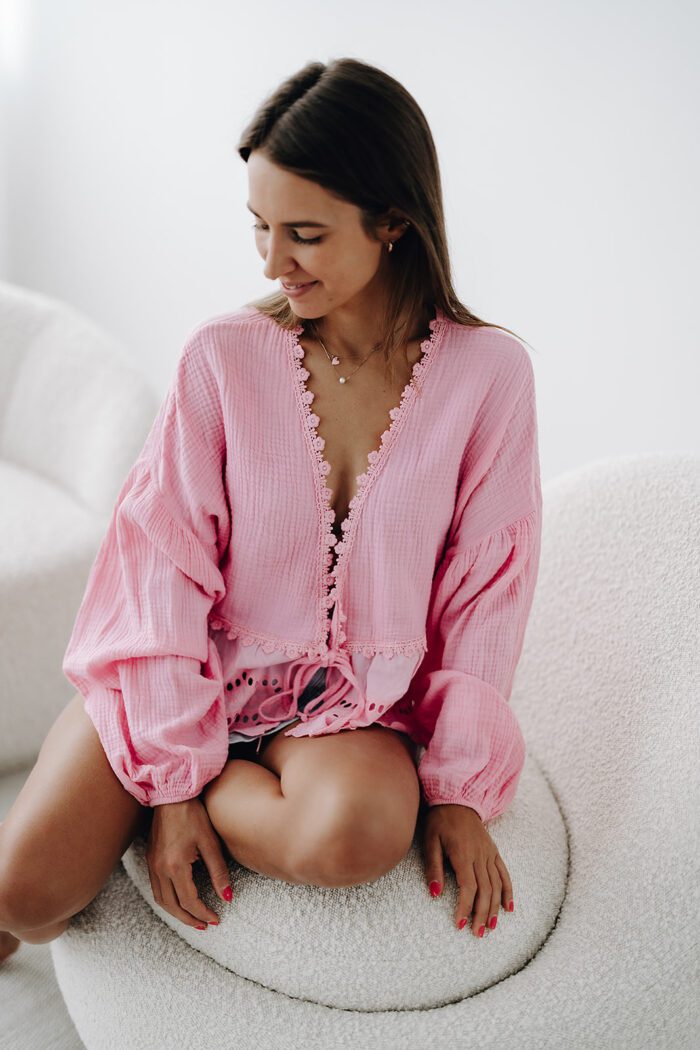 Bohemien Bluse "pink" – Bild 6
