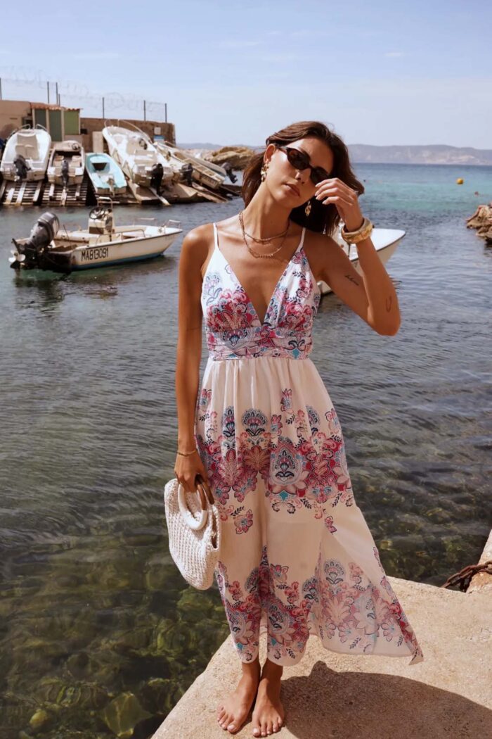 Maxidress mit floralem Muster – Bild 2