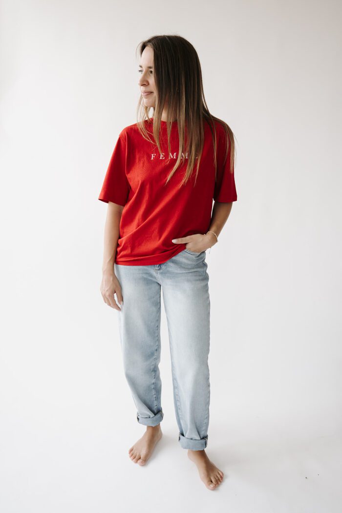 Vilja Printed Tee        Red – Bild 4