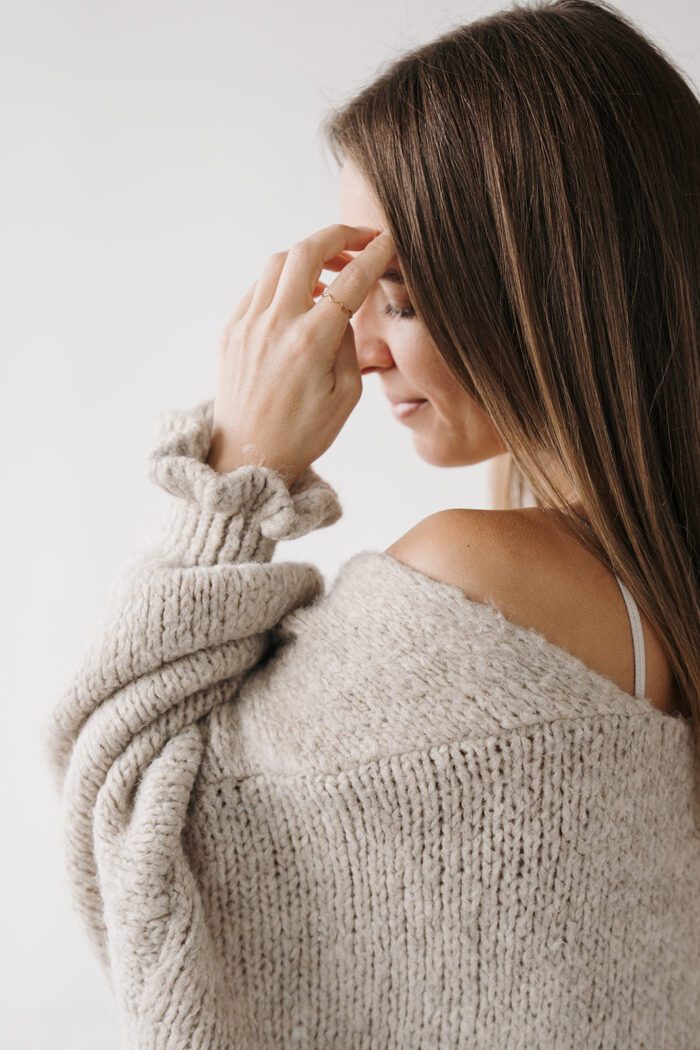 Cardigan Long Taupe – Bild 5