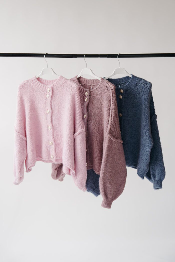 Cardigan Knöpfe Rosa