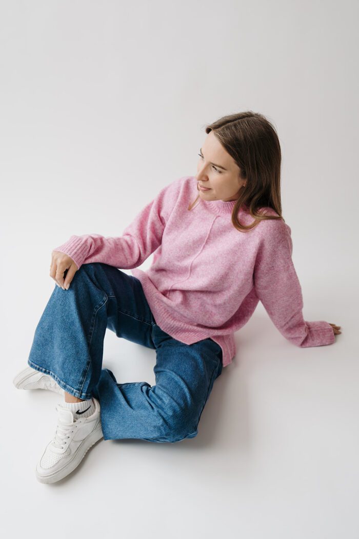 Krista Sweater Bright Pink – Bild 2