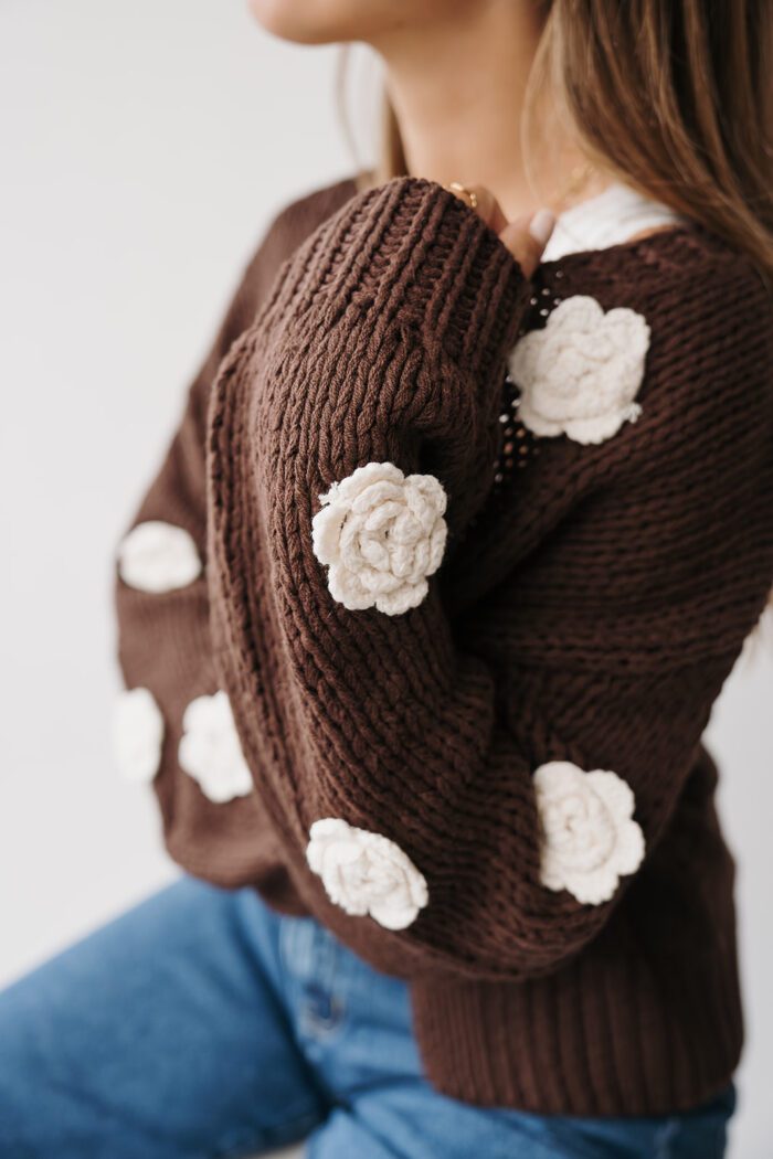 Pullover Braun Blumen