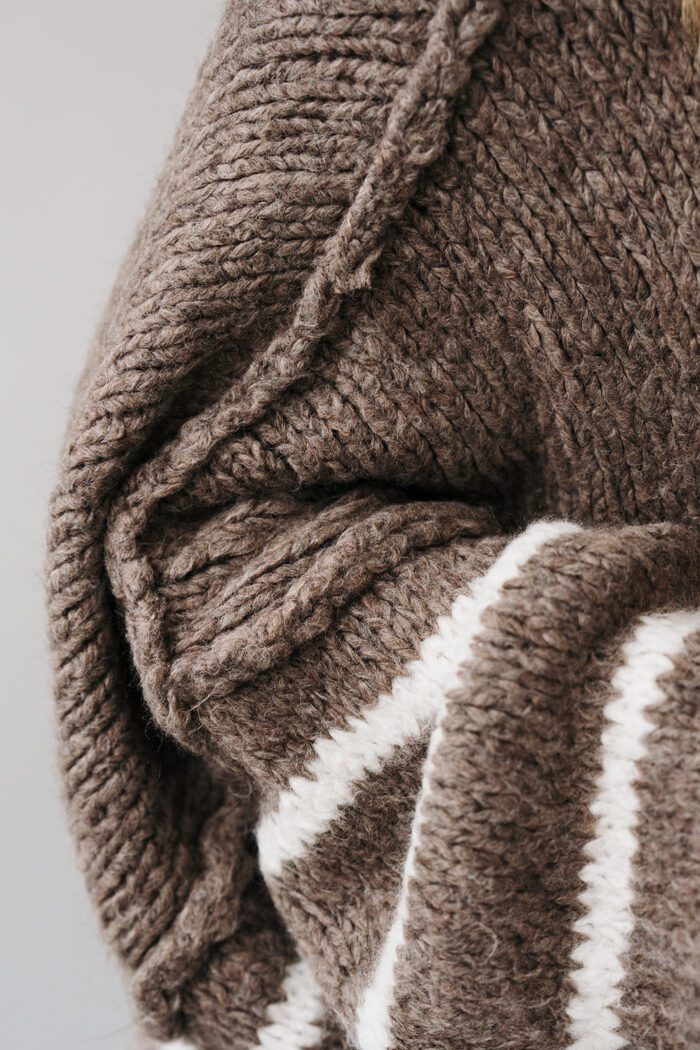 Cardigan Streifen Taupe – Bild 2