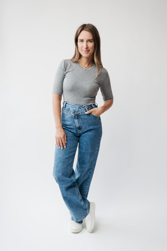 Jeans Straight Leg Blau – Bild 2