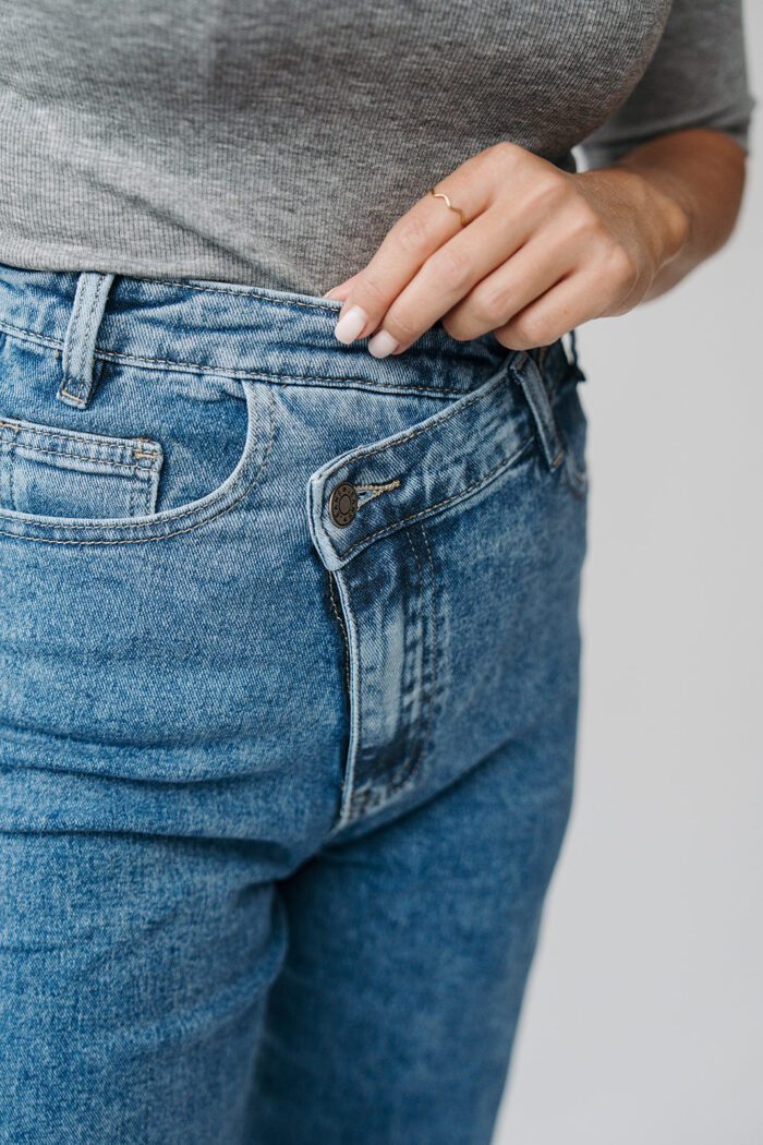 Jeans Straight Leg Blau – Bild 4