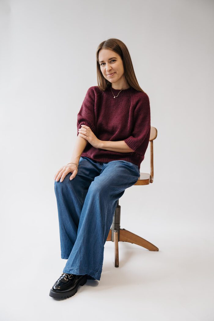 KAemilie Cropped Knit Windsor Wine – Bild 2