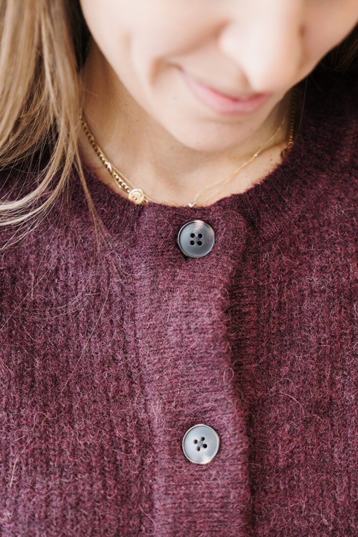 Lulu Short Knit Cardigan Fig