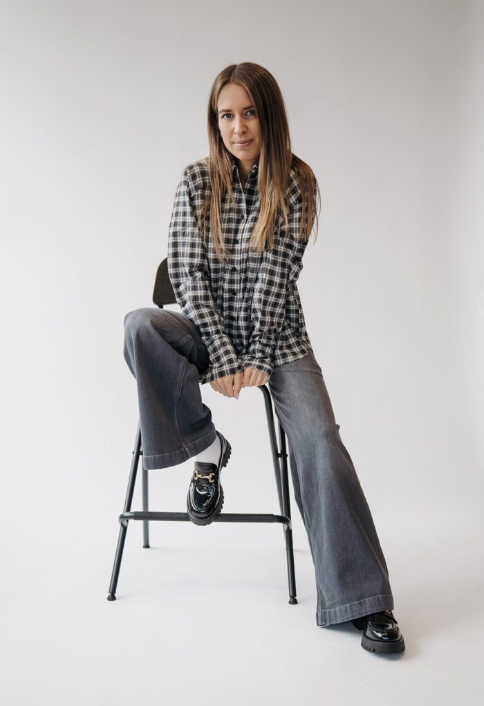 Jeans weites Bein L32 Grey Denim – Bild 5