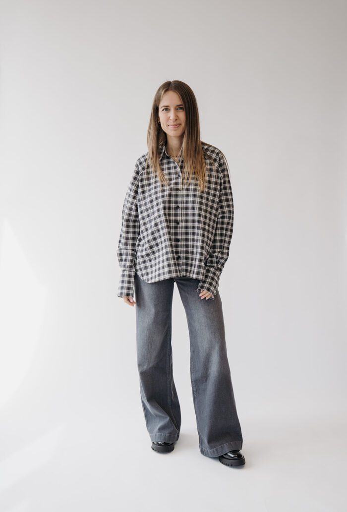 Jeans weites Bein L32 Grey Denim – Bild 4