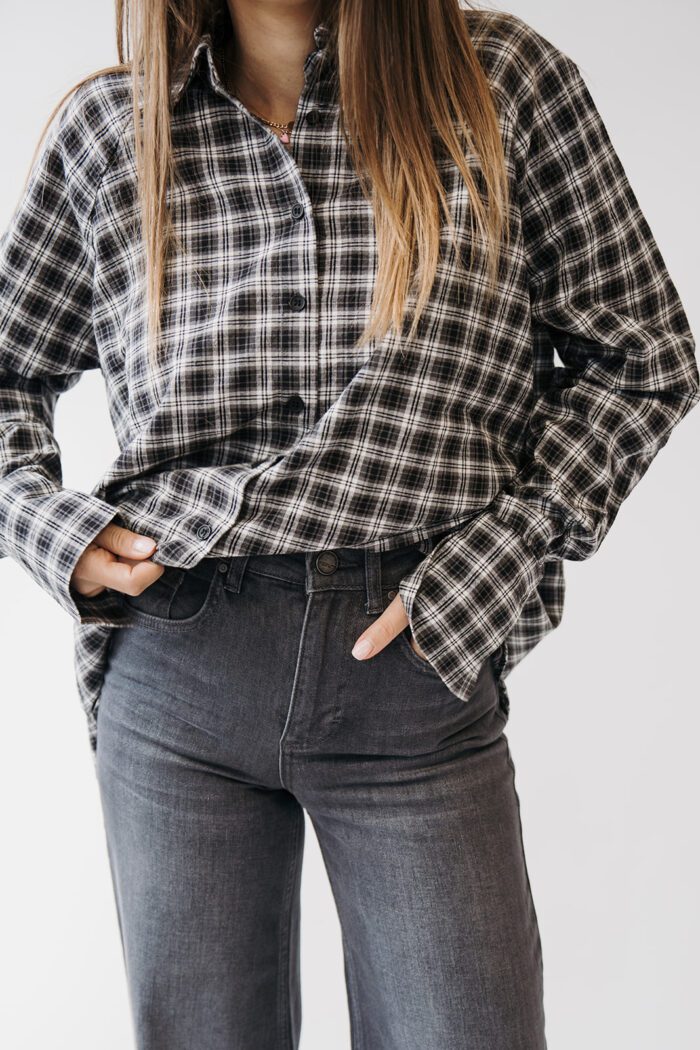 Jeans weites Bein L32 Grey Denim – Bild 3
