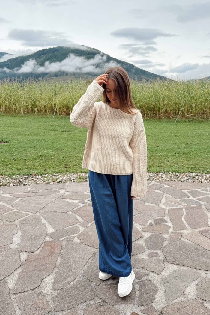 Selma Sus Knit O-Neck Birch – Bild 2