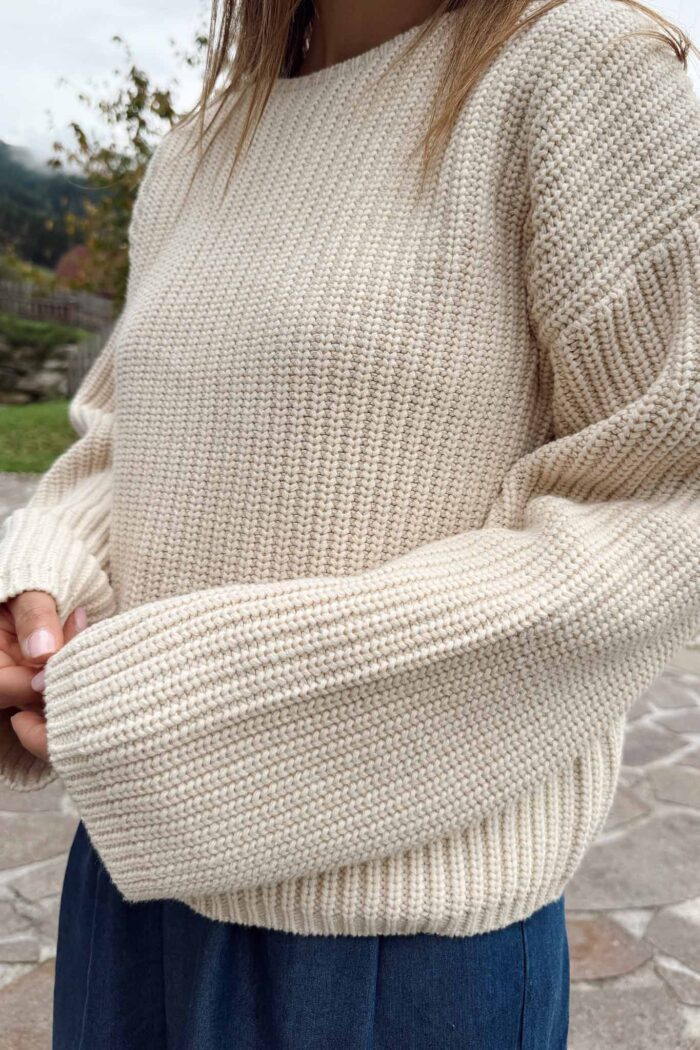 Selma Sus Knit O-Neck Birch – Bild 3