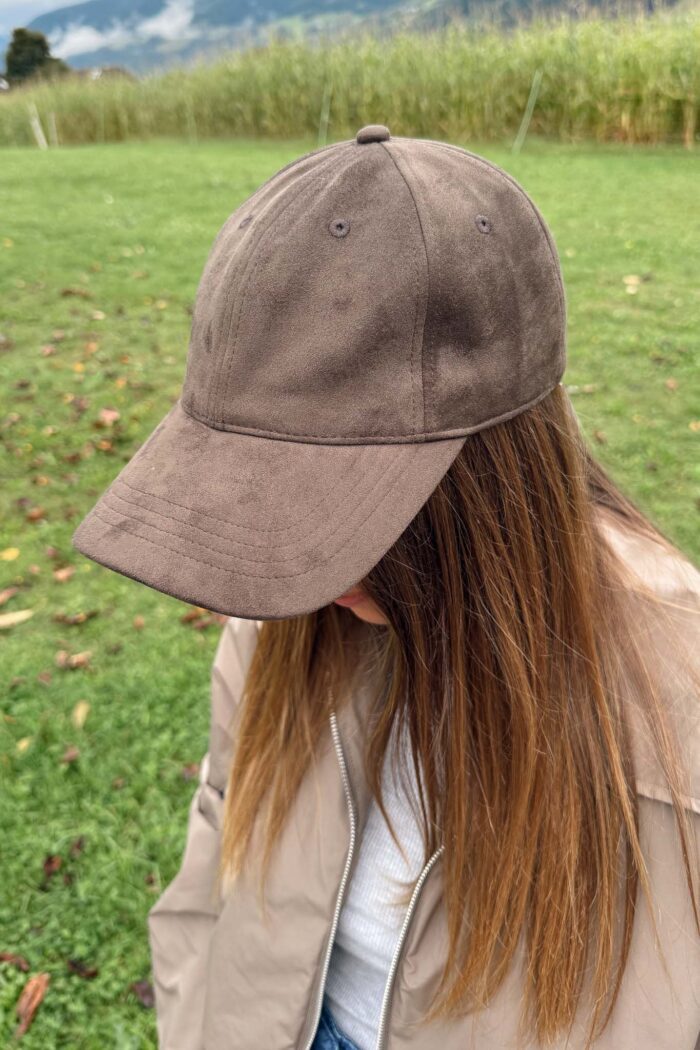 Kappe Velourslederimitat Brown