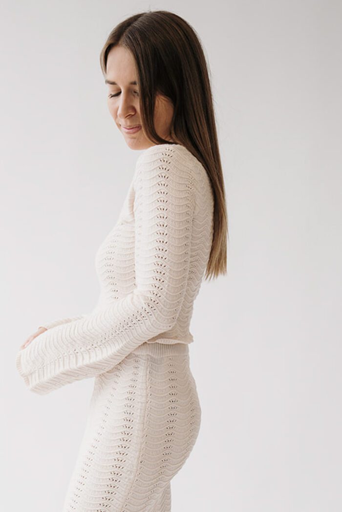 Knit Sweater Ecru – Bild 2