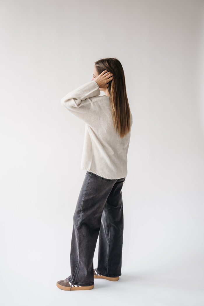 Pullover Zopfmuster Wool White – Bild 2