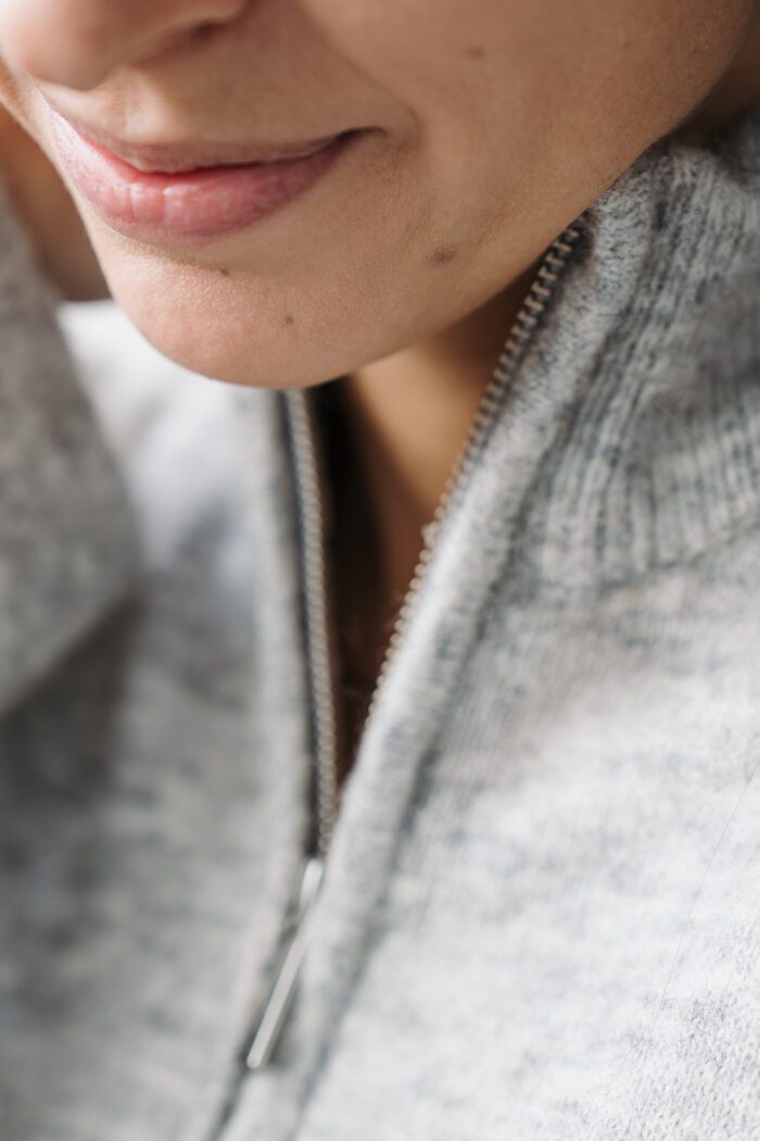 Lulu Half Zip Knit Light grey melange – Bild 3