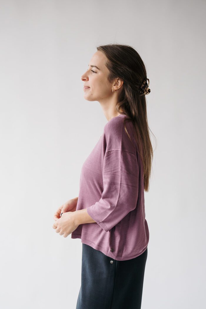 Pullover 3/4 Arm Powdered Mauve