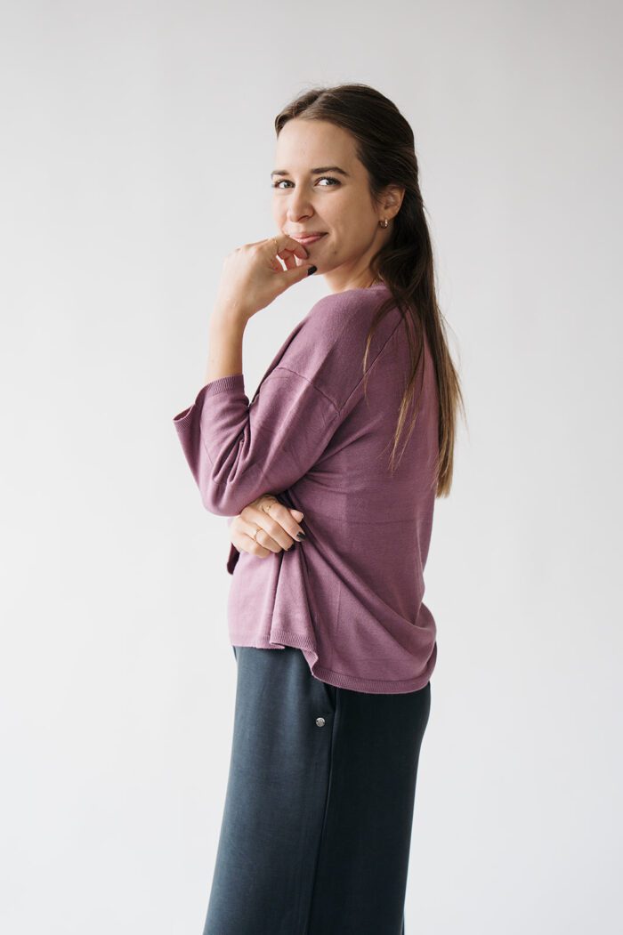 Pullover 3/4 Arm Powdered Mauve – Bild 3